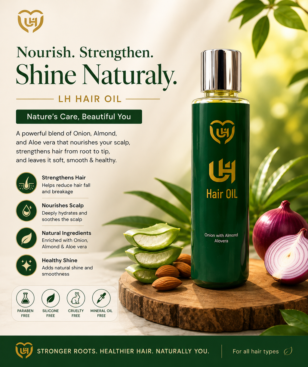 UH Herbal Hair Oil – Onion, Almond & Aloe Vera Blend